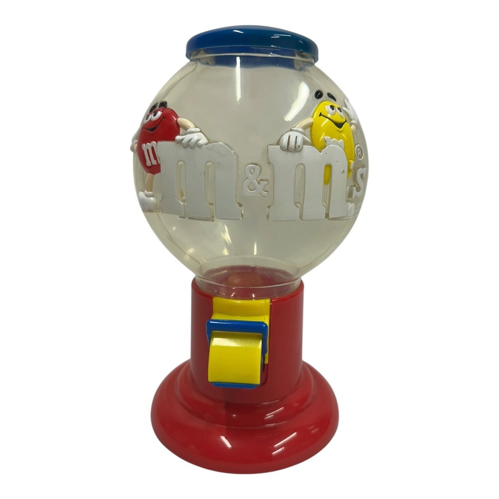 Vintage M&M's Candy Dispenser Red and Yellow Characters Collectible Red Base